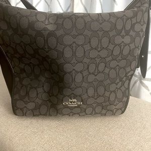 Black and grey Coach bag